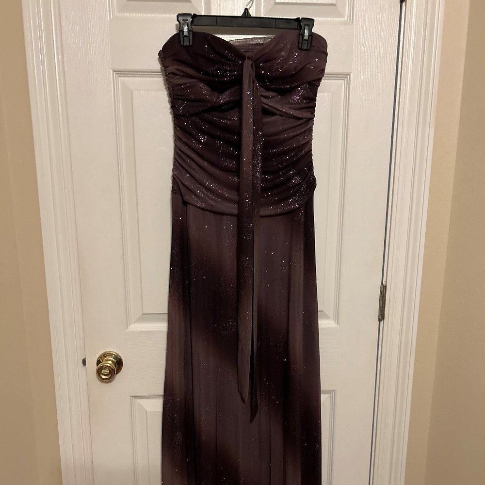 purple/glitter evening dress, size large